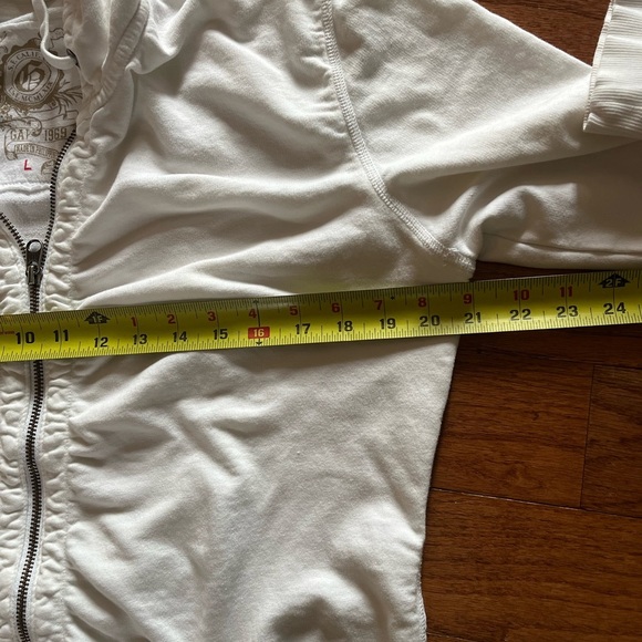 GAP Vintage Soft White Hoodie Rushing Full Zip Long Women’s Large Long Layer Top - Picture 7 of 12